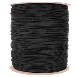 Theater Cord - Unglazed - 1/8 Inch - 100 Feet - Multipurpose Utility Line - Black Cotton Shade Cord