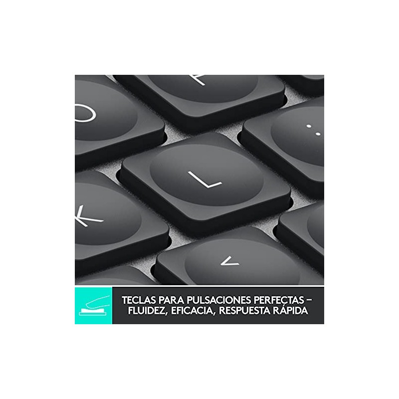 Logitech MX Keys Mini Teclado Inalámbrico Minimalista Iluminado, Compacto, Bluetooth,