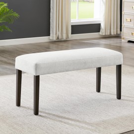 Roundhill Furniture Madison Contemporary Upholstered Dining Bench, Gray
