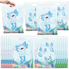 Falueqg Axolotl Birtdhay Party Decorations - Bulk 50 Pcs Blue Axolotl Goodie Bags for Birthday Party, Reusable Surprise Pinata Bag Animal Baggis Party Favors
