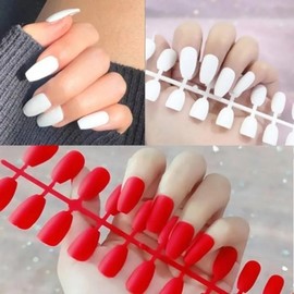 Nail art nail decoration extension mat coffin tip 24p set 38 types mat coffin tip 820-Y08 / 네일아트 네일 데코 연장 매트 코핀팁 24p세트 38종 매트코핀팁 820-Y08