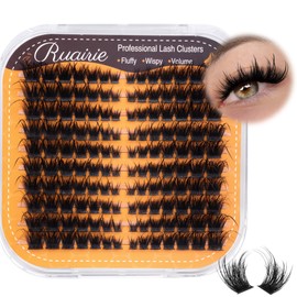 Ruairie Lash Clusters Wispy Eyelash Clusters Lash Extensions 8-18MM Individual Lashes Fluffy Cluster Lashes Left/Right Volume D Curl Cluster Eyelashes Extension