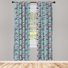 Ambesonne Christmas Window Curtains, Merry Xmas with Heads of Cats
