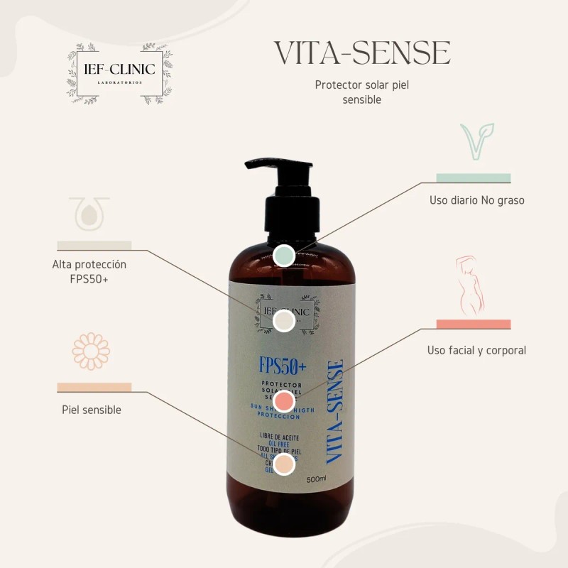 Vita-sense Bloqueador Solar Fps50 Piel Sensible 500ml Cabina