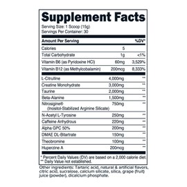 Primaforce Pre-Workout Complex Powder (Grape, 30 Servings) - Fitness Supplement for Workout Routine Enhancement, 438g