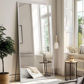 MELOMOIR 76"x34" Oversized Full Length Mirror, Free Standing Leaning or Hanging, Suitable for Bedroom Living Room Home Gym Cloakroom, Thin Aluminum Frame, Tempered Glass, Silver