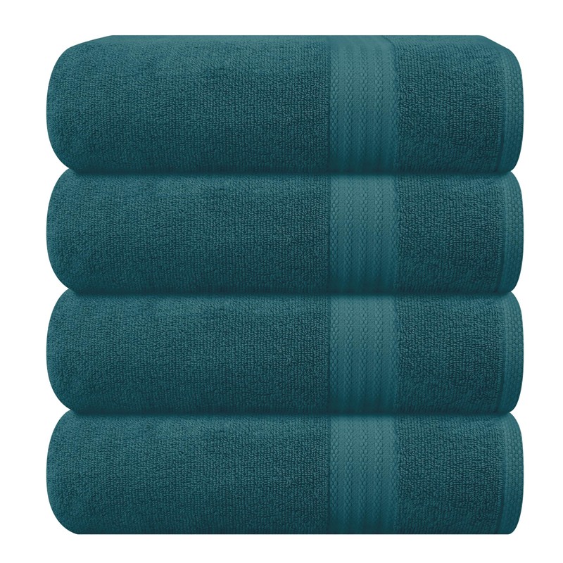 GLAMBURG Premium Cotton 4 Pack Bath Towel Set - 100%