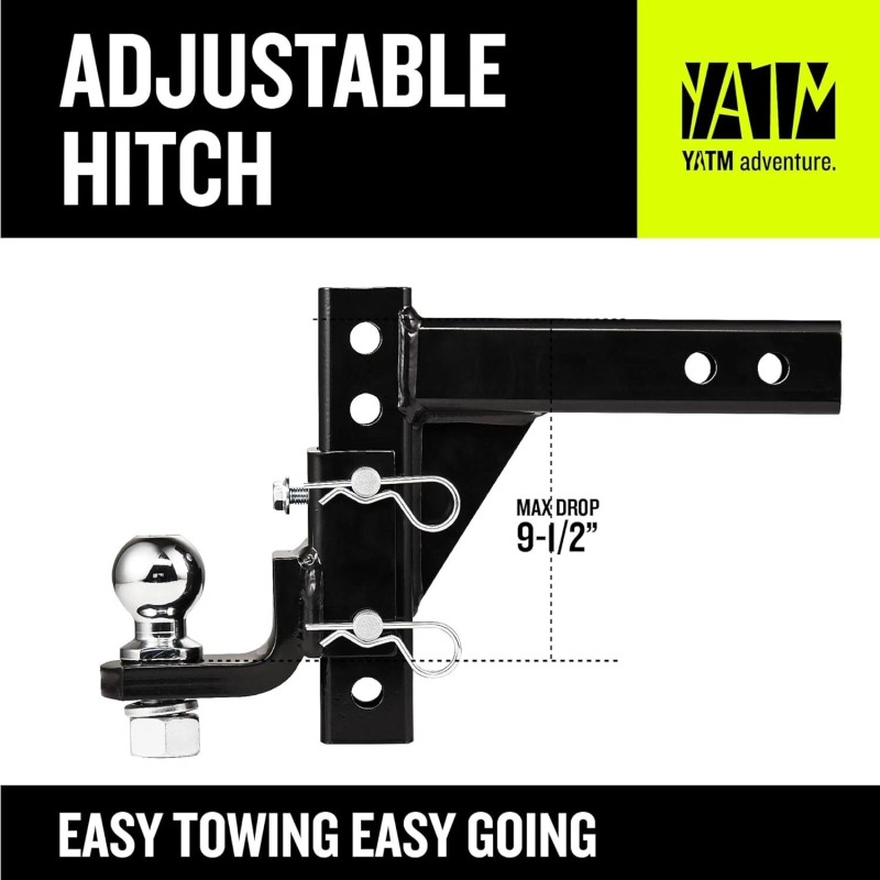 YATM Adjustable Trailer Hitch 2 Inch Receiver Drop Hitch 9