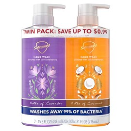 Safeguard Liquid Hand Soap, Micellar Deep Cleansing, Washes Away 99% Bacteria, Made with Natural Moisturizers, Enriched with Skin Conditioners, Coconut & Lavender Scent Twin Pack, 15.5 oz (Pack of 2)
