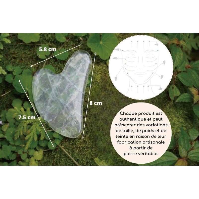 Gua Sha Crystal by Roche Masseur Face without Chemical Treatment,