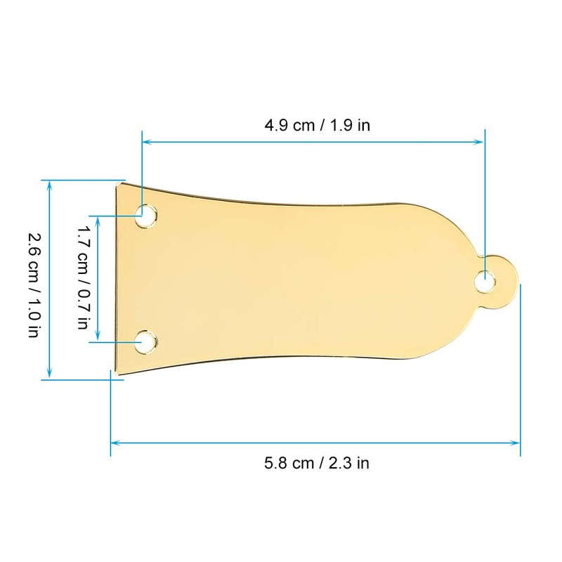 3-Hole Metal Truss Rod Cover Triangle Shape Gold Guitar Replacement