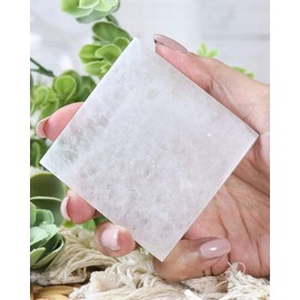 Selenite Charging Plate Square | Selenite Plate 3 inch | Plate For Charging Crystal | Crystal Healing | Crystal For Cleansing | Selenite Slab | Selenite Charging Plate Square