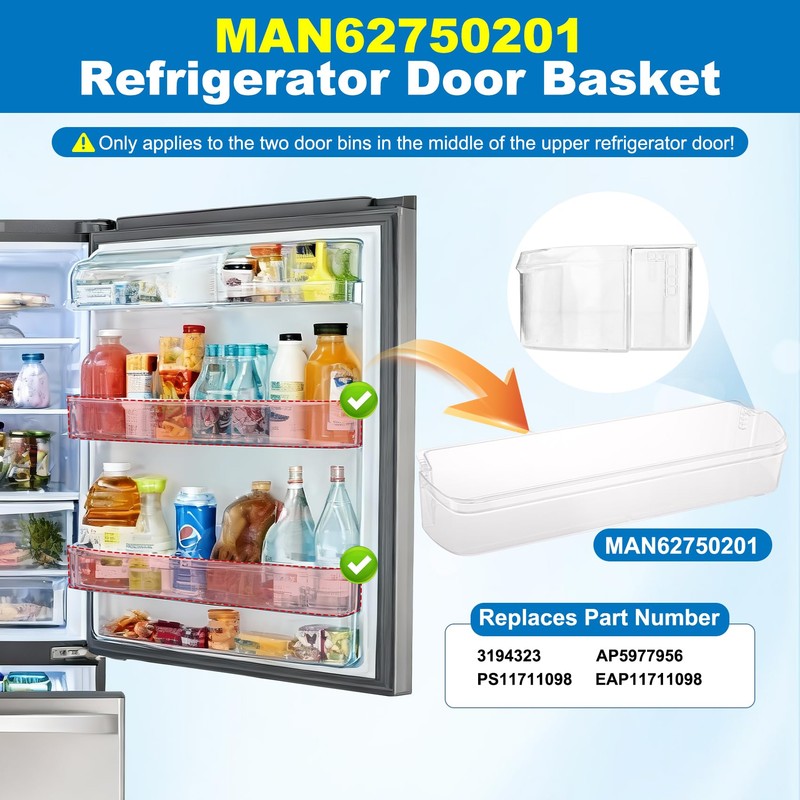 UPGRADED MAN62750201 Refrigerator Door Basket Compatible With LG Kenmore LDCS22220S