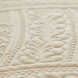 Brandream Beige Leaf Quilted Pillow Shams Cotton King Size Pillow Cases Set of 2 Comfy Soft Decorative Pillow Covers