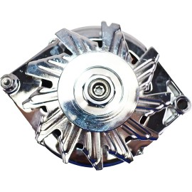 Unbranded SBC BBC GM CHEVY Chrome 110 Amp Alternator with 1 Wire Setup 283 350 400 396 454