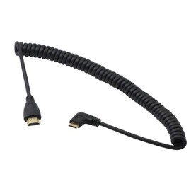 Mini HDMI to HDMI Cable Cerrxian Right Angle 90 Degrees Angled Mini Spiral Spiral Cable, Support 3D, 1080P HDMI Male to HDMI Male Gold Plated Converter Adapter