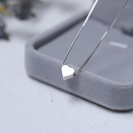 Hmzidz Necklace Women's Heart Pendant Silver, Heart Charm Chain Women, Chain 925 Sterling Silver Women's Heart, Chain with Heart Pendant, Jewellery Gifts for Women Girlfriend, Sterling Silver, No