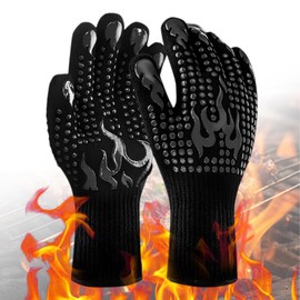 Universal XL Grill Handschuhe, Hitzebeständig 500 ° F (260 ° C) BBQ Gloves, mit Silikon Anti-Rutsch Kochhandschuhe, Kann Auf Beiden Seiten Verwendet Werden zum Backen, Grillen, Kochen Verwendet