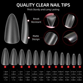 Major Dijit Gel X Nail Kit - Beginner Gel Nail Set with Nail Drill, 0.5oz 4-in-1 Nail Glue Gel, 500PCS Long Almond Nail Tips, Nail Clipper, UV Lamp for Nail Extension & Art (Long Almond)