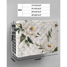 Vintage Floral Spring Indoor Air Conditioner Covers, Farmhouse Botanical Window AC Unit Cover with Drawstring Double Insulation, White Flowers Waterproof Air Conditioner Covers for Inside 25Lx18Hx3.5D
