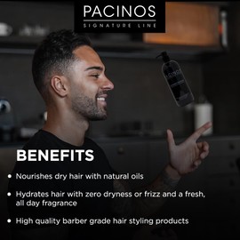 Pacinos Conditioner - Moisturize & Control Frizz - Water Based Formula - Argan Oil, Sunflower Seeds, Sweet Almond & Jojoba Oil