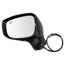TRQ Left Mirror with Heat Manual Folding with Blind Spot Indicator Drivers Side Compatible with 2017-2023 Mazda CX-5 MA1320200