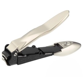Nail Clipper with Catcher | Razor-Sharp | Heavy Duty | Self-Collecting Nail Cutters | Ergonomic Lever | Keeps Fingernails and Toenails Impeccably Manicured | Pack of 1 (Champagne Gold)