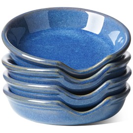 LE TAUCI Ceramic Spoon Rest for kitchen, 4.8 Inches Spoon Holder for Stove Top, Coffee Spoon Rest, Spoon Cradle, Kitchen Basics, Kitchen Accessories For Utensils, Set of 4, Ceylon blue