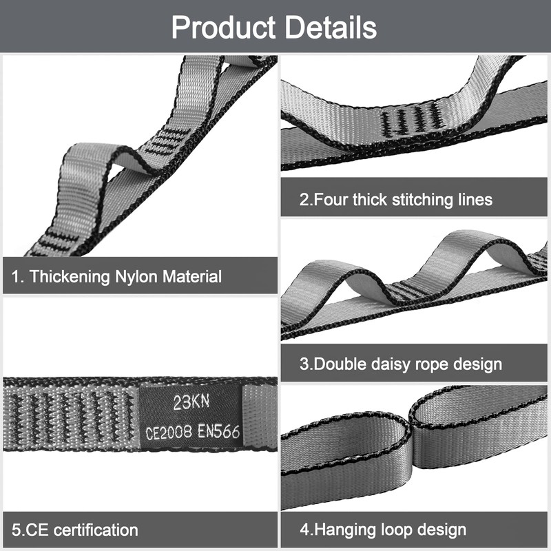 DASKING 2 Pack Daisy Chain, 180cm Yoga Hammock Extension Strap,