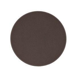 Nikalaz Round Placemat (1 piece), place mat 33 cm, Recycled natural leather, Dining round table decor (Brown)