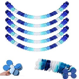 Pack of 6 Colourful Garland Paper Party Decoration Set Hanging Garland Party Garland Birthday Garland Four-Leaf Paper Flower for Graduation Birthday Wedding Carnival Fancy Dress (Blue)