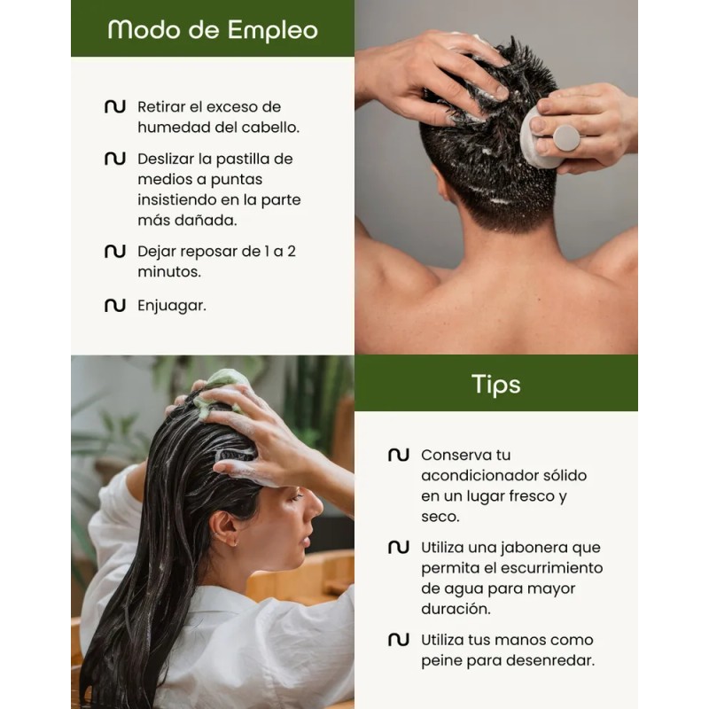 Acondicionador Sólido Vainilla Desenredante - Nuneth, 50gr