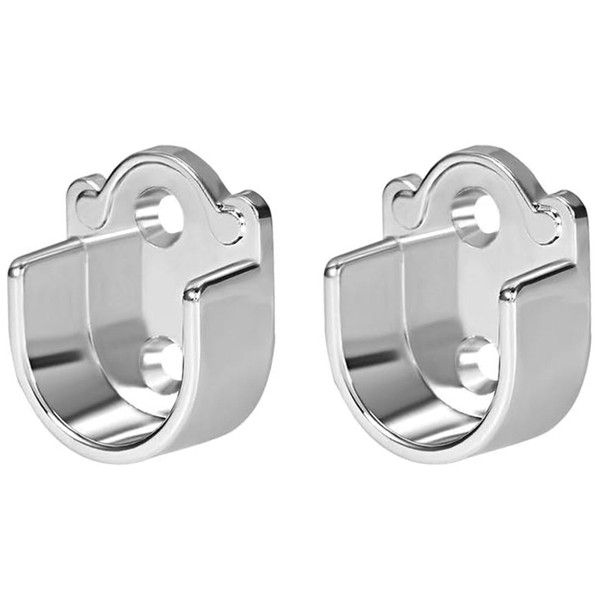 2pcs Zinc Alloy Wardrobe Closet Rod Bracket, Shower Curtain Rod
