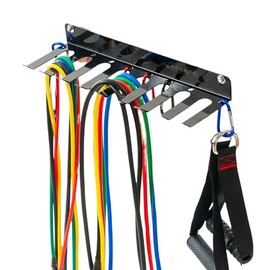 Wall-Mounted Gym Organizer, Barbell Holder Wall Mount, Resistance Band Storage Rack, Home Gym Accessories Holder (3mm*2pis)