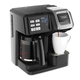Hamilton Beach FlexBrew Trio 2-Way Coffee Maker, Compatible with K-Cup Pods or Grounds, Combo, Single Serve & Full 12c Pot, Black