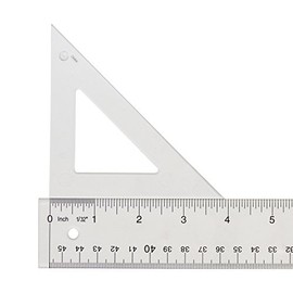 Westcott Styrene Triangle Ruler, 4", 45/90 Degree, Transparent (S450-4)