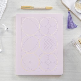 Southworth Academic Student Planner - Undated, 14-Months, Flexible Cover, 8.5" x 11", Premium 28 lb. Paper, Includes 200 Customizable Stickers, Lavender Geo Design (91204)