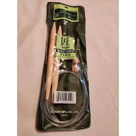 Clover Takumi Flex Knitting Needles - 51cm long Premium Bamboo 10mm New Sealed