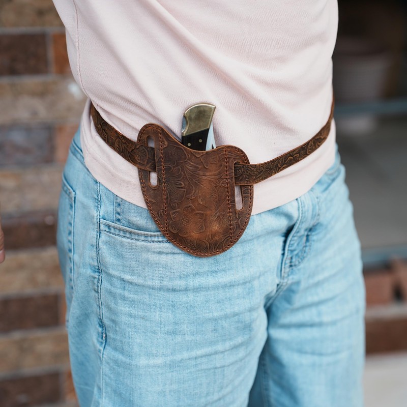 Folding Knife Sheath Pocket for 4" -5 inch Knives,Leather Knife