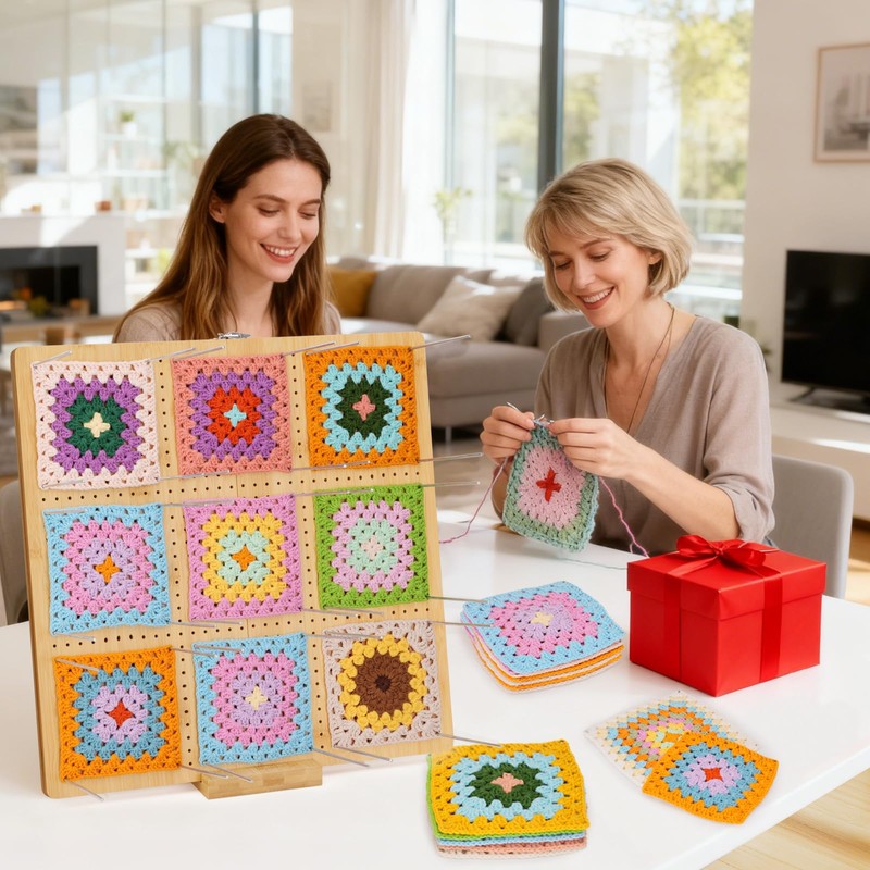 NewEle 17.0" Foldable Crochet Blocking Board with 40 Stainless Steel