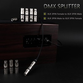 HOZIBING 3 Pin XLR Female to 5 Pin XLR Male,XLR Male to Female Adapter for DMX Audio Microphone Mic Extension XLR Splitter (3PIN XLR Female to 5PIN XLR Male(D1065))