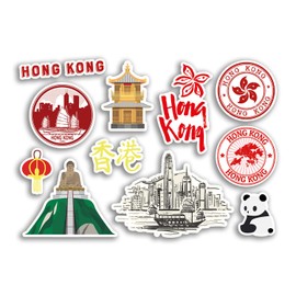 A5 Sticker Sheet Hong Kong Vinyl Stickers - Landmarks Culture City China Holiday Travel #78502