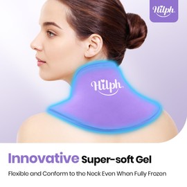 Hilph Neck Ice Pack for Injuries, Reusable Neck Ice Pack Wrap Cervical Ice Pack Cold Compress Therapy for Sports Injuries, Swelling, Office Neck Pressure, Cervical Surgery-Purple