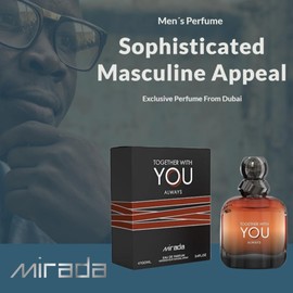 MIRADA Together With You Always, Men's Eau de Parfum (EDP) 3.4 FL. Oz (100ml), Men’s Perfume with Notes of Pink Pepper, Juniper, Violet, Toffee, Cinnamon, Sage, Lavender, Vanilla, Tonka Bean