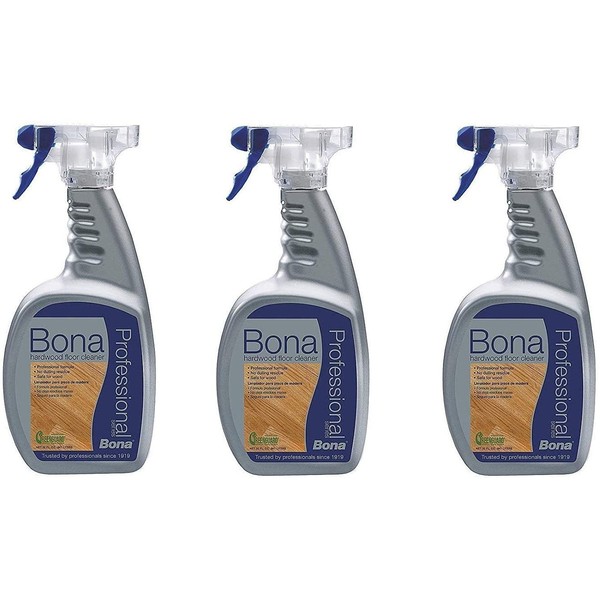 3 PACK Bona Pro Series Wm700051187 Hardwood Floor Cleaner Ready To Use, 32-Ounce Spray