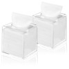 2 Pack Clear Acrylic Tissue Box Holder, Square Modern Tissue