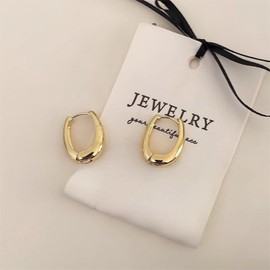 14K Gold Plated Chunky Hoop Earrings Set for Women, Vintage Twisted Lightweight, Summer Jewelry Collection for Women, Non-Tarnish Gold Jewelry Fashion Accessories Gifts., Adjustable size, Stainless