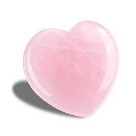 GEHECRST Natural Rose Quartz Crystals 60mm Large Heart Stone Healing Crystal Polished Pink Gemstone Thumb Pocket Palm Worry Stones Meditation Yoga Balancing Valentines Day Gifts