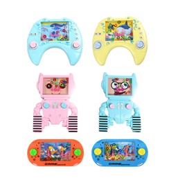 Eowppue 6 Pack Handheld Water Game for Kids, Water Games Water Ring Mini Toys, Classic Childhood Game Console Water Ring Toy for Kids Adults Brain Toy.Retro Handheld Games for Kids, Random Color.