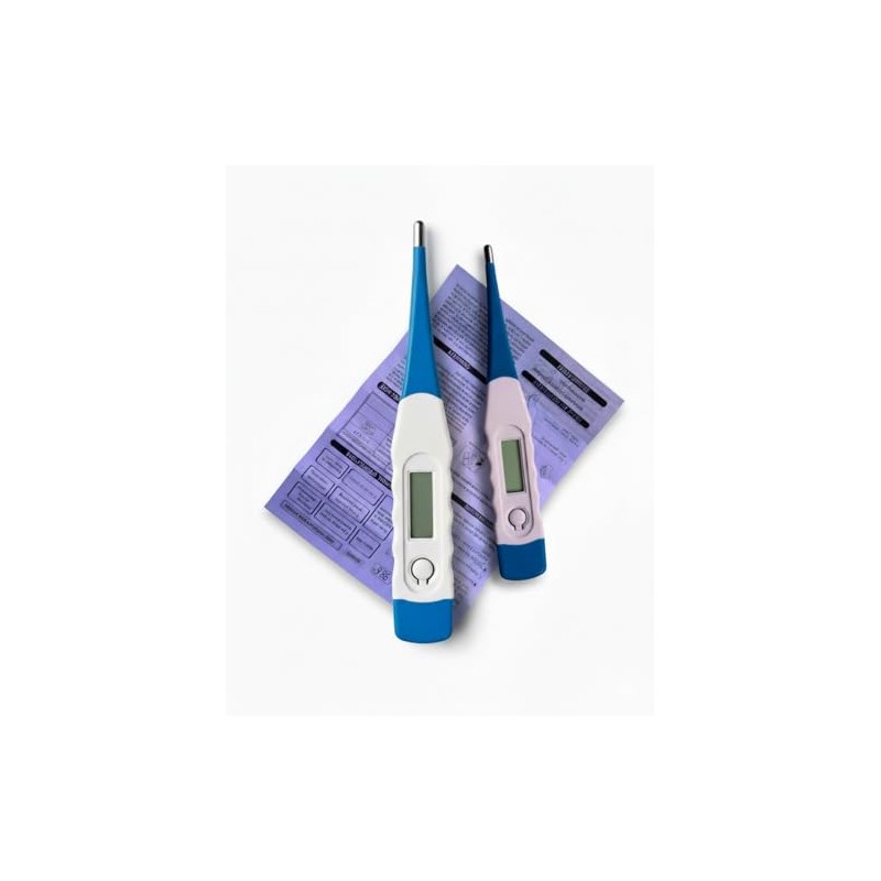 Termómetro Digital Punta Flexible Azul – Medición Oral/Rectal/Axilar • Alarma